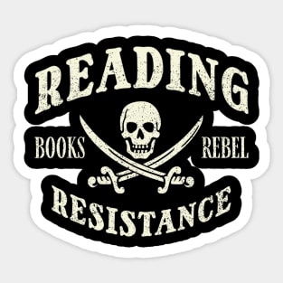 Reading Resistance – Books Rebel Pirate Sticker